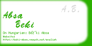 absa beki business card